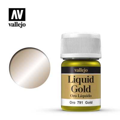 LIQUID GOLD - GOLD 35ml - ALCOHOL BASED METALLIC COLOR -VALLEJO 70.791